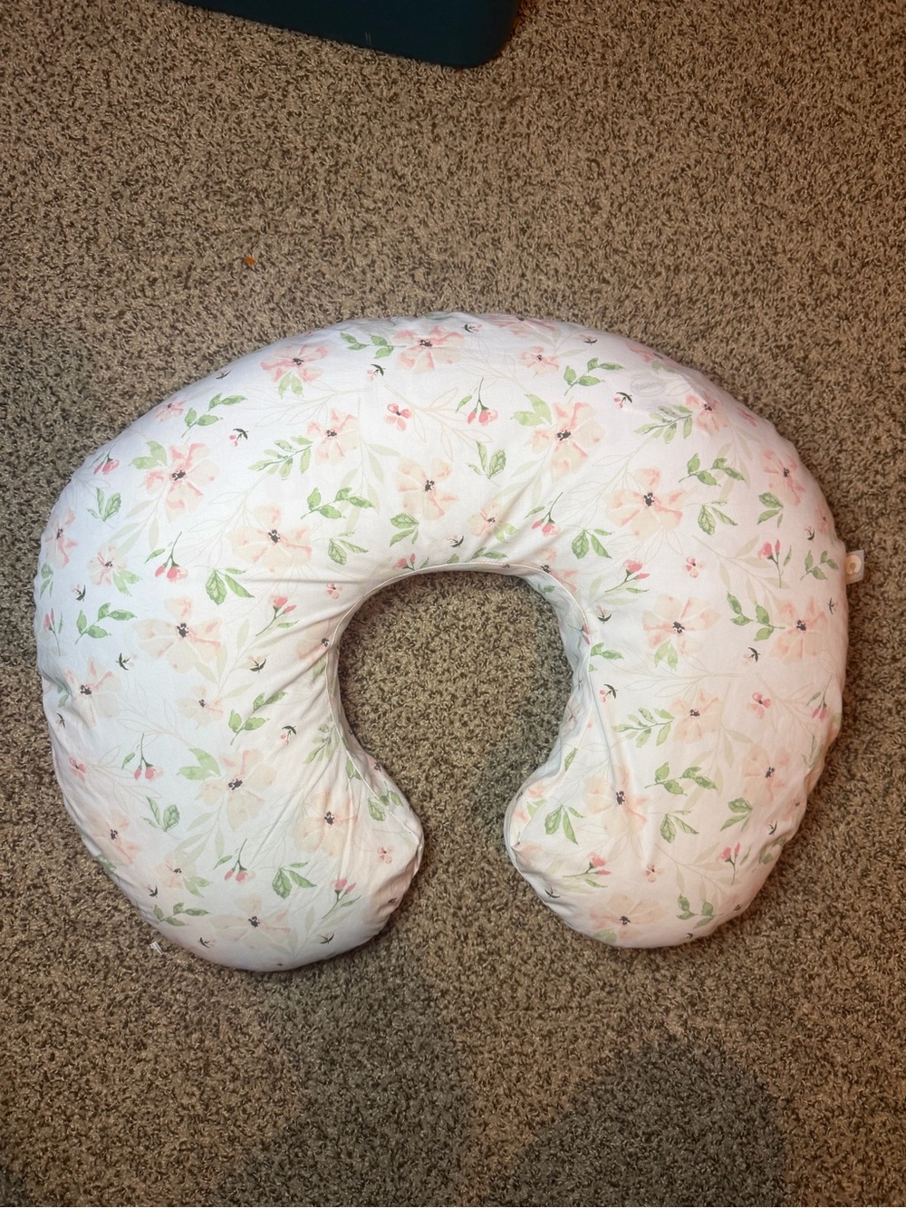 Boppy Floral Nursing Pillow in Pink and Green